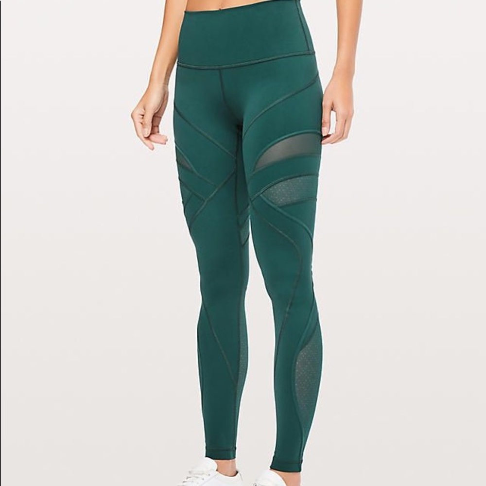 Lululemon green mesh leggings